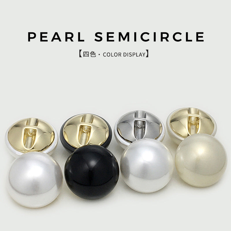 Assorted mushroom-shaped pearl buttons, hidden holes, gold/white/silver/black