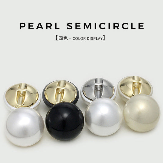Semi-Circular Mushroom-Shaped Pearl Buttons Hidden Holes 20pcs
