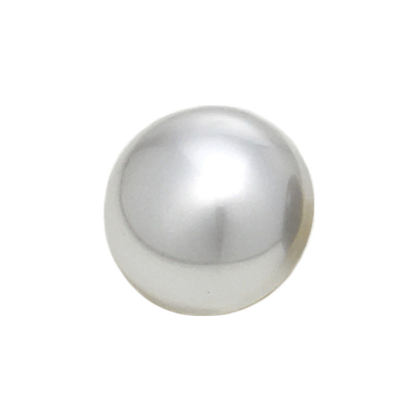 Mushroom-shaped pearl button, semi-circular, hidden holes, silver-white
