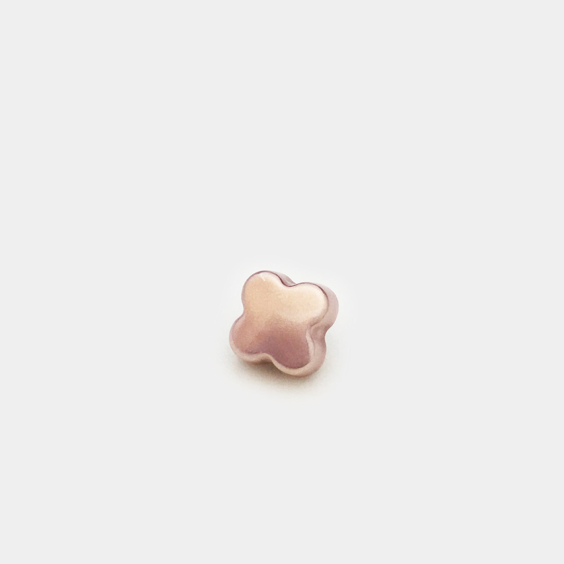 Rose pink clover hand-sewing button, 11mm, with metal shank for shirts
