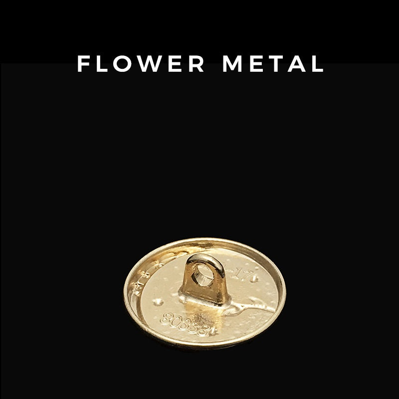 Runder Metallknopf-Rückseite mit Stiel und Prägung, goldfarben