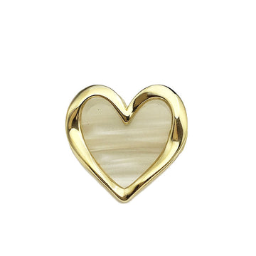 Gold heart-shaped resin metal decorative button, glossy heart front, 12mm