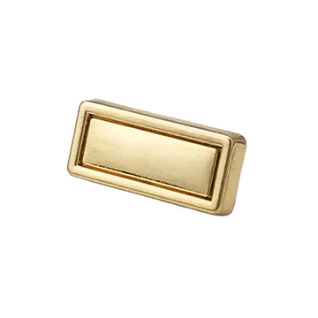 15mm gold rectangular metal button with shank, elegant frame detail