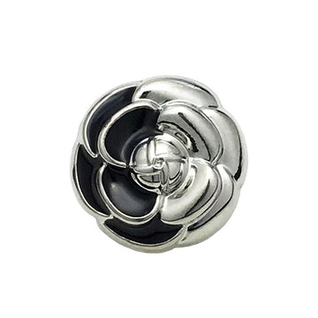 Pulsante a fiore per camicia da 12 mm, metallo argento con inserto scuro
