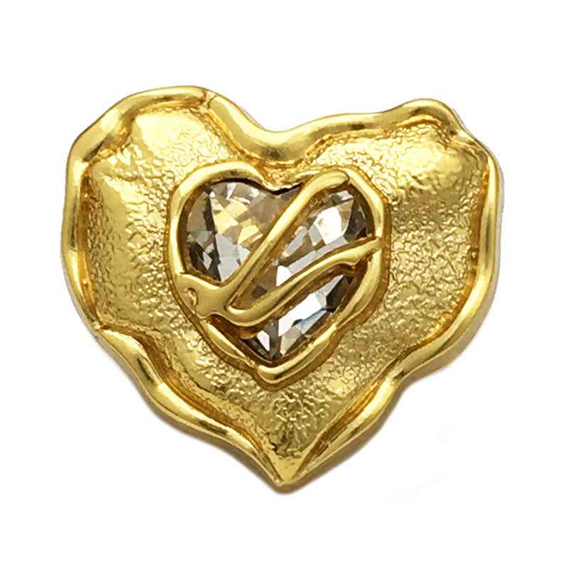 Goldfarbene herzförmige Zierknöpfe mit Diamantoptik, 17,5/22,5 mm