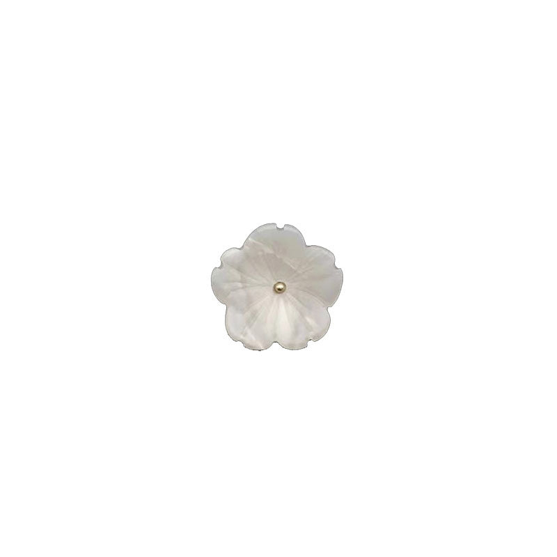 Weiße blumenförmige Deko-Resin-Knöpfe mit Goldkern, rundes Design