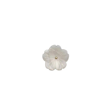 Weiße blumenförmige Deko-Resin-Knöpfe mit Goldkern, rundes Design