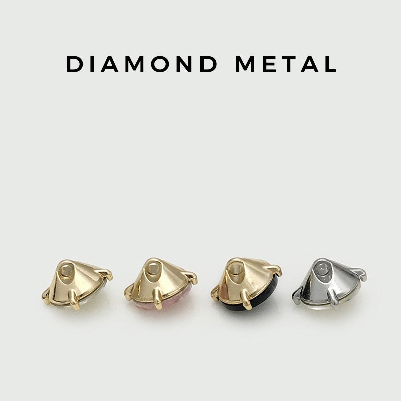 Crystal metal buttons set: gold, pale rose, champagne, and black round fronts with backs
