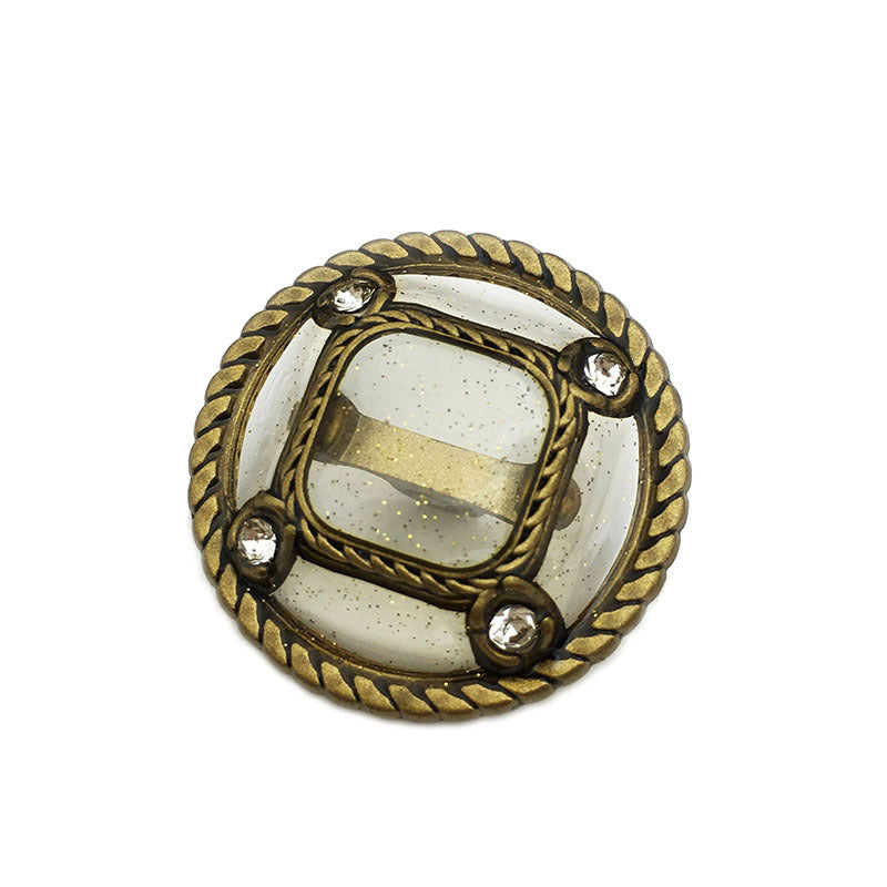 Bronze ovale bijou-knop, 17,5–28 mm, diamantförmiger Einsatz, 6 Stk.