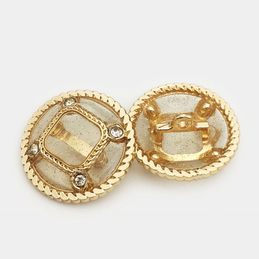 17.5-28mm Translucent Coat Metal Diamond Hand-Sewn Buttons 6pcs Gold