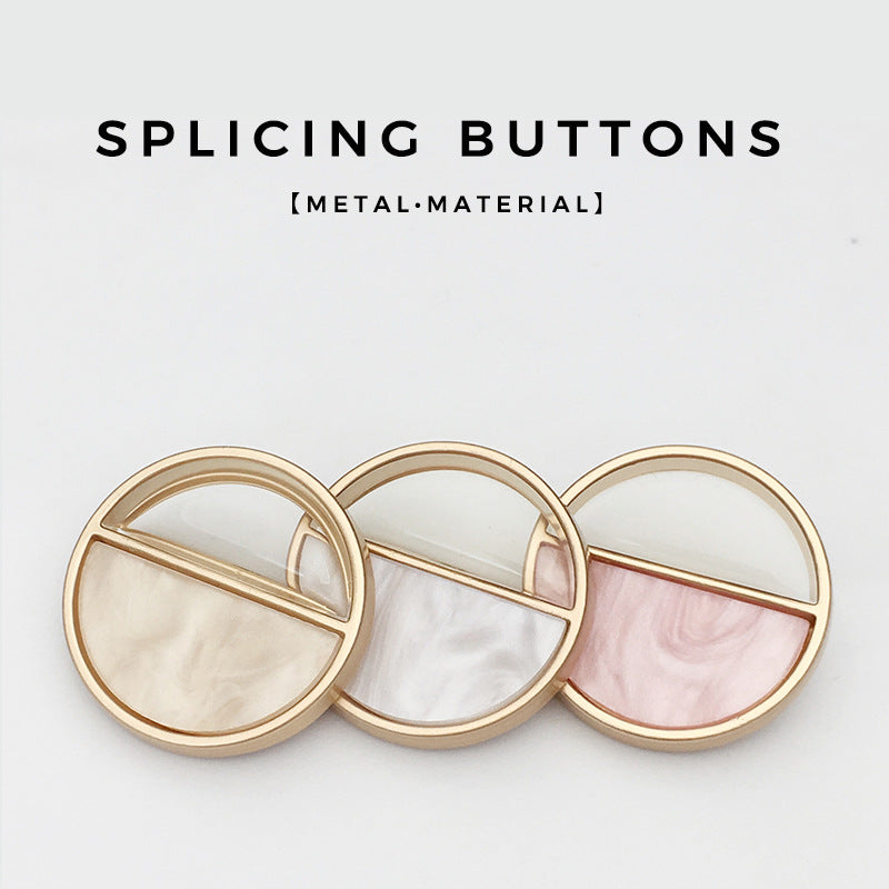 Runde Resin-Knöpfe mit Schaft: Pastellfarben Beige, Pink und Champagne, 3 Stück sichtbar