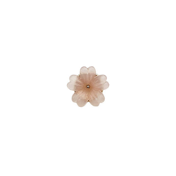 11mm transparent floral resin shirt button, light white/pink, single piece