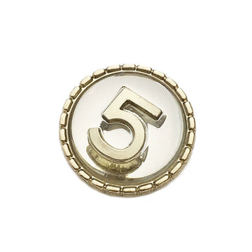 Gold Number 5 circular metal shank button, 15–22.5mm, shiny engraved number detail