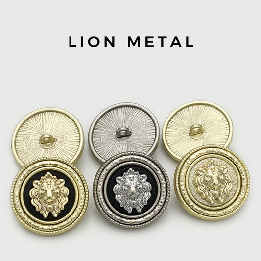 16/19/24mm British Style Round Metal Lion Head Buttons 10PCS