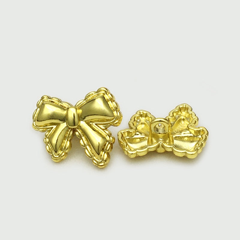 Antikgold Metall-Schleifenknopf mit 3D-Relief, 12–22,5 mm
