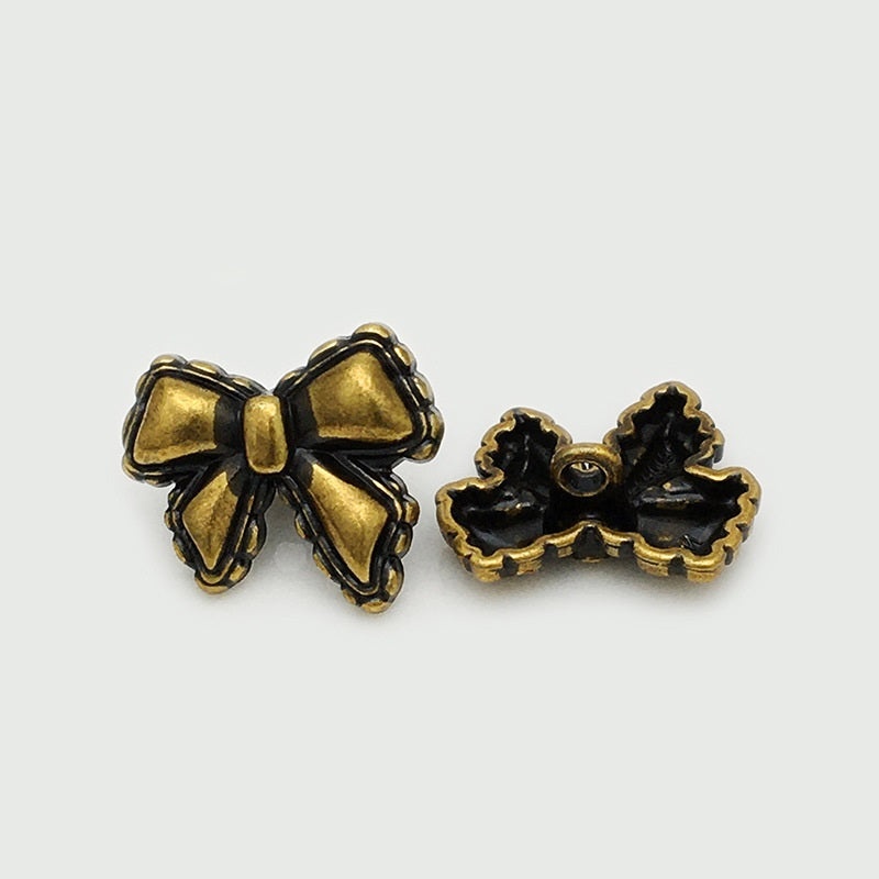 Metall-Schleifenknöpfe: Antikgold mit dunklen Akzenten, 12–22,5 mm