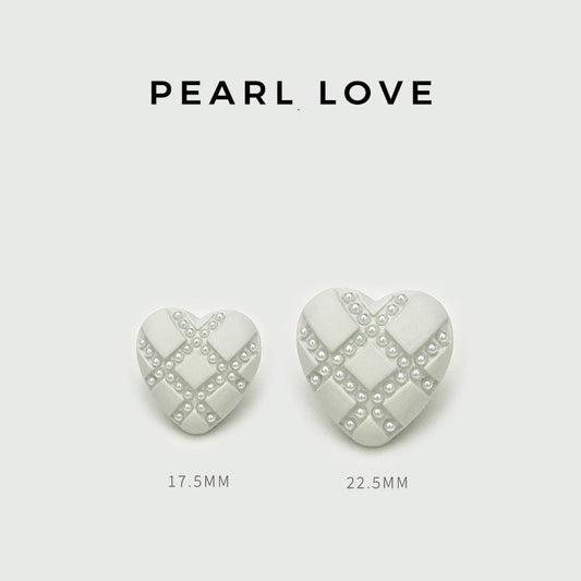 17.5/22.5mm White Black Heart Diamond Mesh Metal Buttons 12pcs