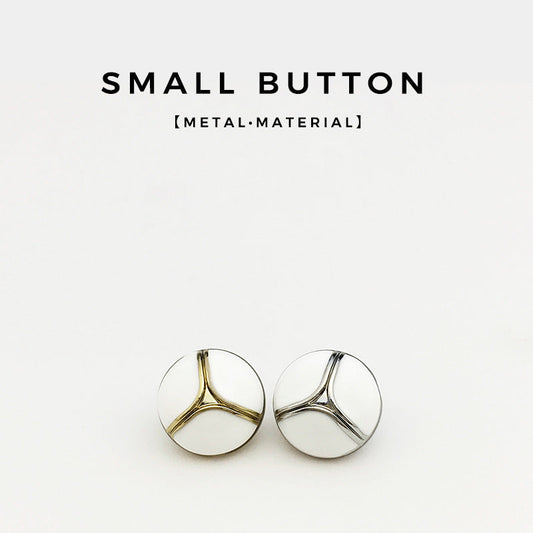 11mm Round White Metal Shirt Cuff Buttons 20pcs 2 Mixed Colors