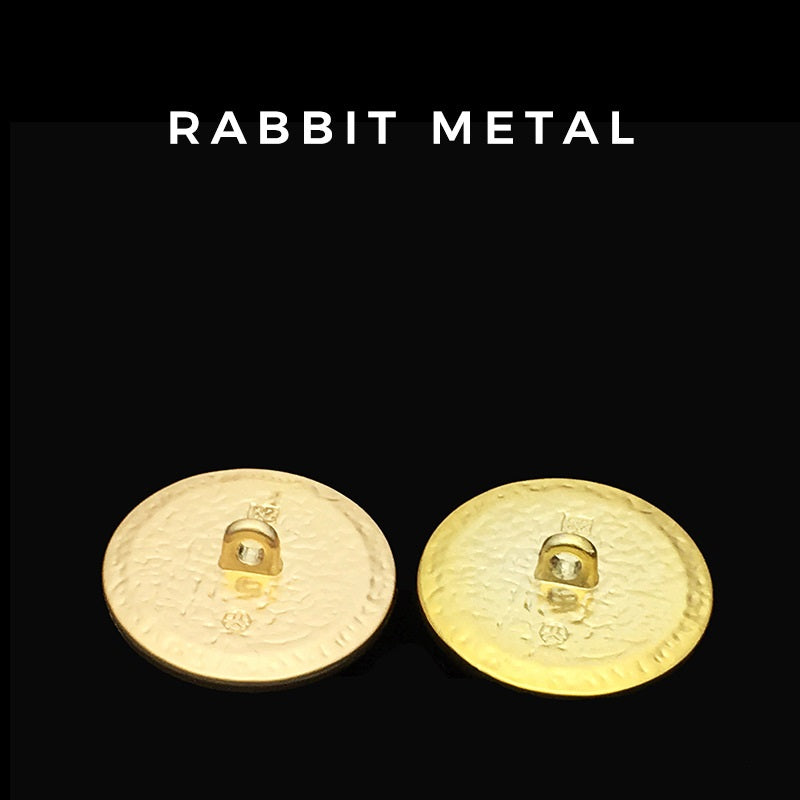 Gold-tone rabbit metal button backs with central shank