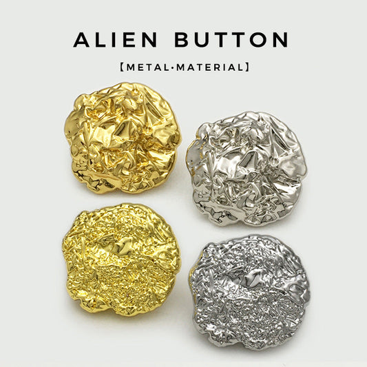 17-45mm Oversized Irregular Shaped Metal Buttons Golden & Silver