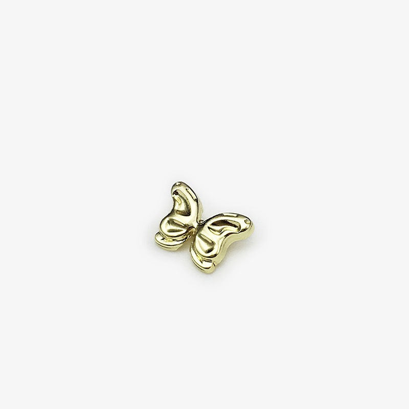 Botón mariposa metálico dorado con relieve, 11/15/21 mm, para camisa
