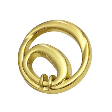 Gold hollow double-circle metal button, inner ring with two prongs