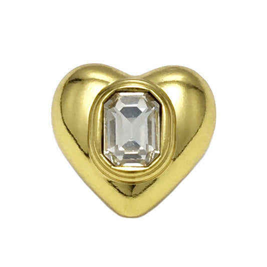 25mm Heart-Shaped Square Diamond Metal Buttons 12pcs