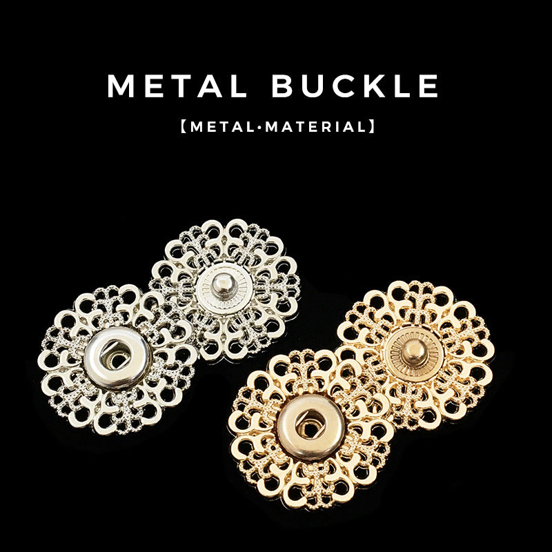 Hollow Flower Metall-Druckknöpfe, goldfarben & silberfarben, 15–30 mm, Blütenmuster