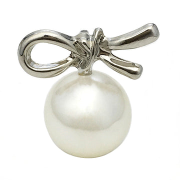 23mm silver French bow knot pearl metal button with shank loop