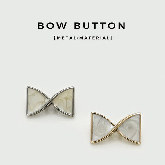 17x10mm Bow Knot Metal Button with Handle 20pcs