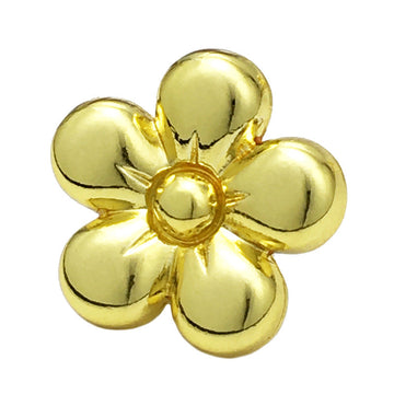 Glossy gold flower metal button, 4 petals with center, 12–22.5mm