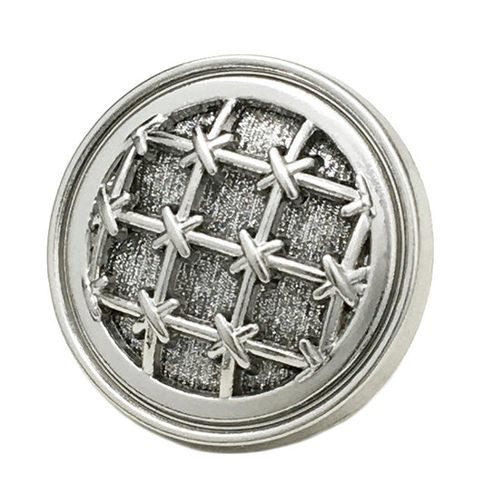 17.5/22.5mm Round Knit Grid Metal Buttons with Fine Sparkle 12pcs