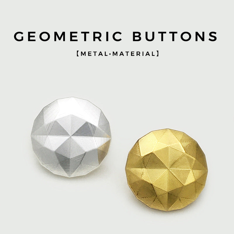 Chevron-Metallknöpfe, Gold und Silber, 17.5/22.5mm, facettiertes Muster