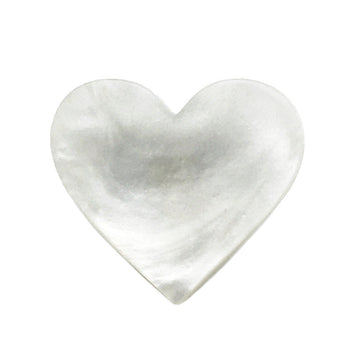 White resin heart button with metal shank, 17.5/22.5mm
