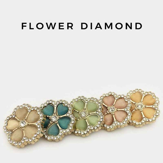25mm Flower Diamond Metal Buttons for Women's Coats Suits 10pcs