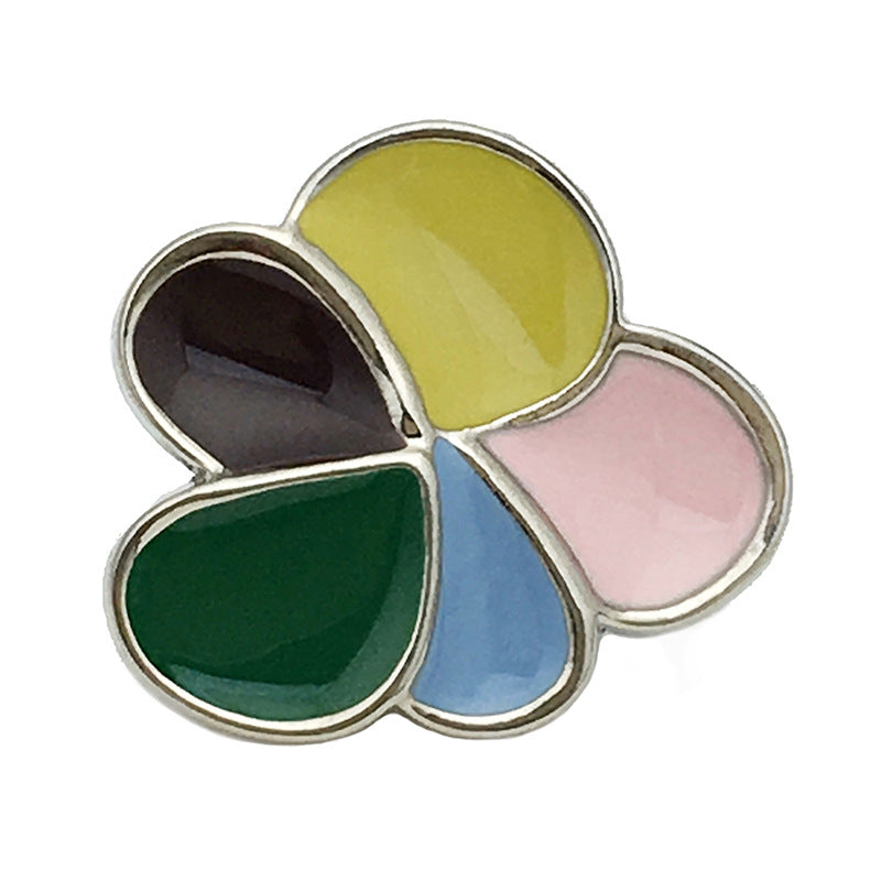 Blumige Metallknöpfe, unregelmäßig, mehrfarbig (Gold/Silber-Look), 12er Set