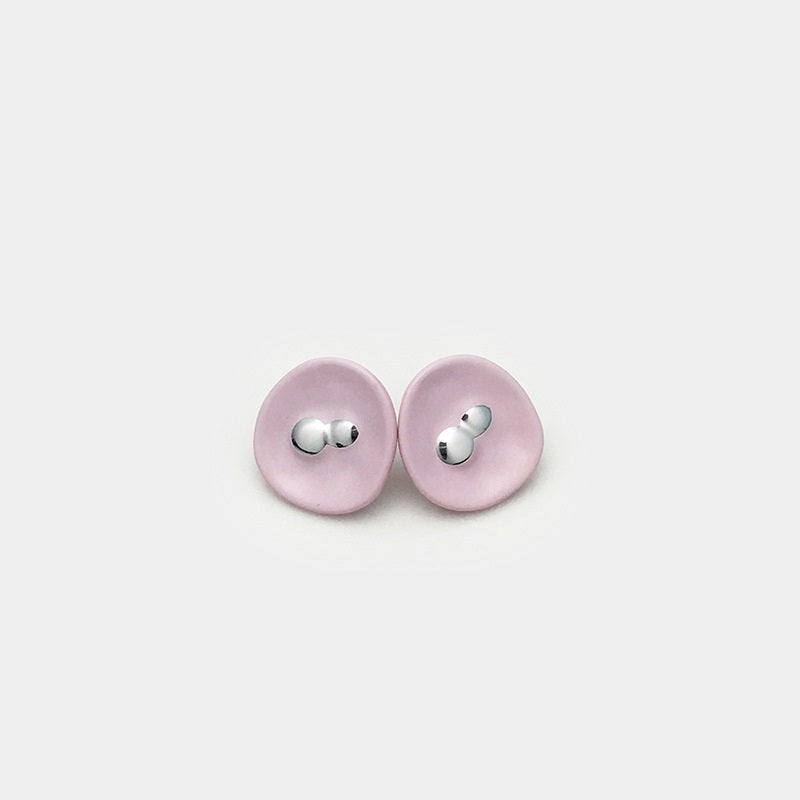 2x 12,5mm konkave Metallknöpfe, rosa, mit Metallösen