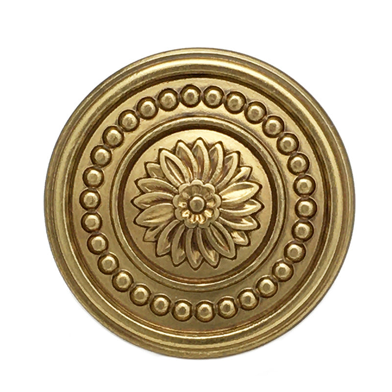 Vintage Daisy Blumen-Metallknopf, antik goldfarben, 15–22,5 mm