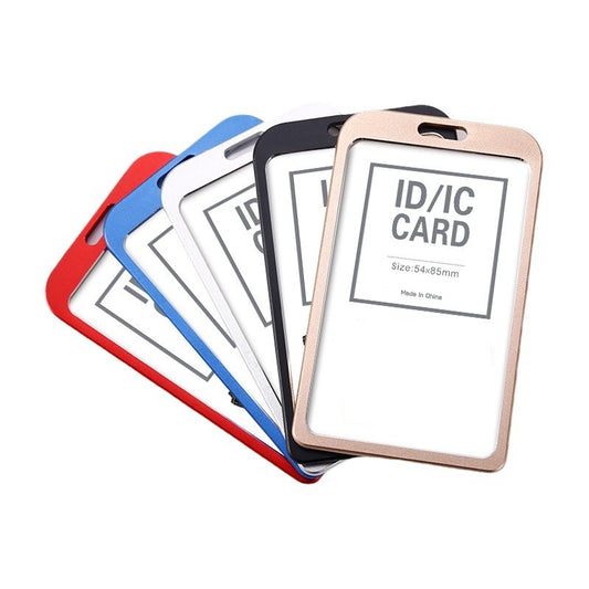 Aluminum Alloy ID Card Holder with Lanyard | Portrait Badge Holder for Work & School (5-Pack) 5 Mixed Color