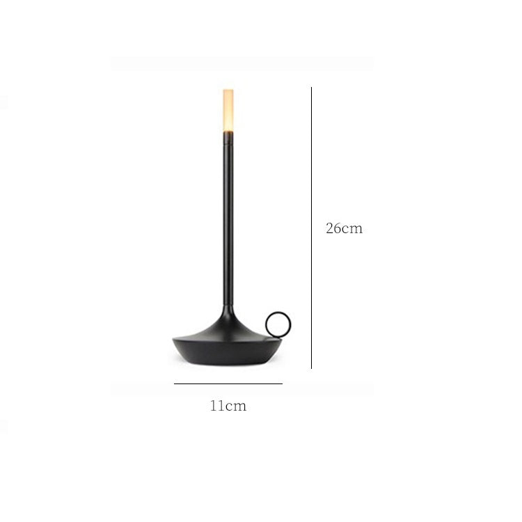 Aluminum LED Touch Table Lamp Rechargeable Ambient Night Light Black