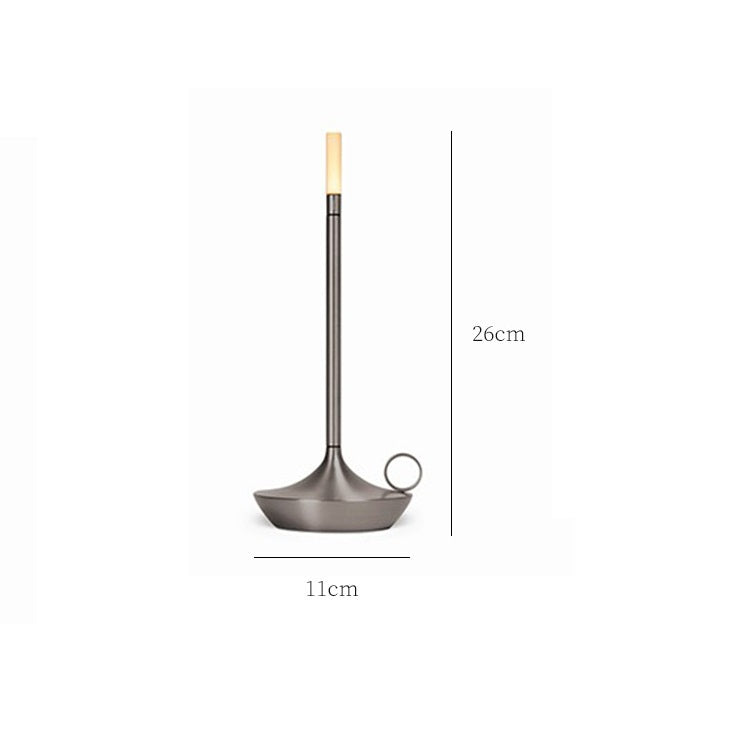 Aluminum LED Touch Table Lamp Rechargeable Ambient Night Light Silver Grey