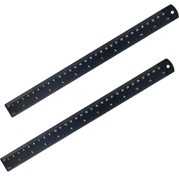 Aluminum Metal Ruler 12 inch with Metric and Imperial Measurement 2 Pa