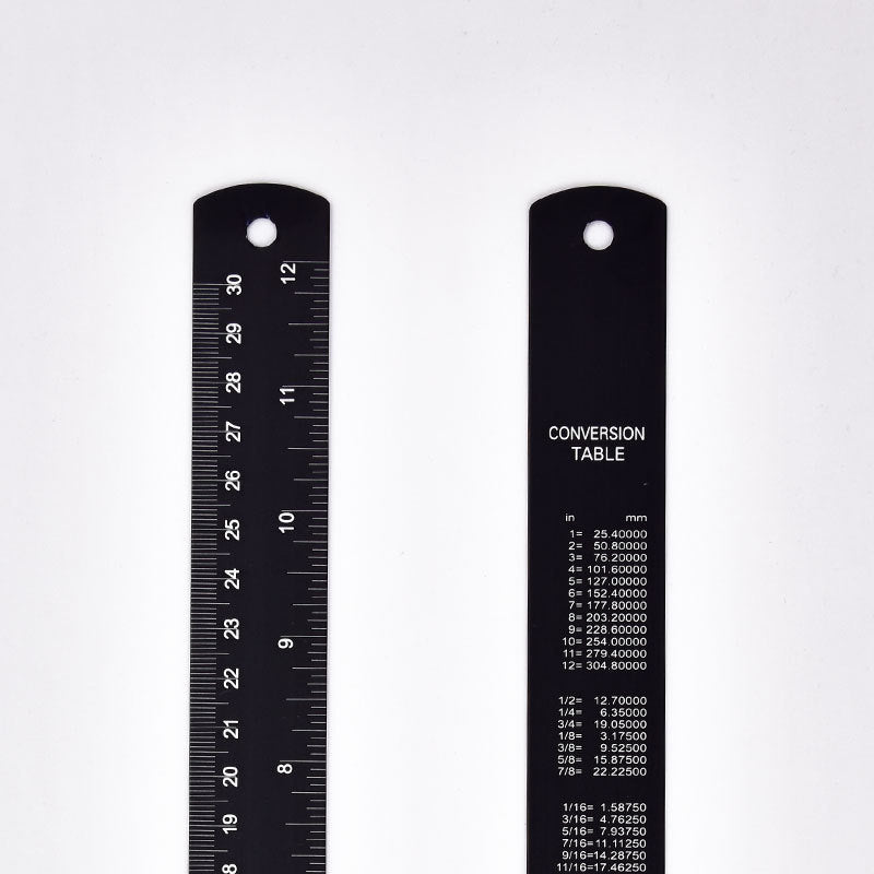 Real Metal 12 Inch Ruler Aluminum Metal Ruler 12 inch with Metric and Imperial Measurement 2 Pa