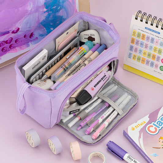 Angoo Pencil Case Extra Large 100-Pen Capacity Canvas Organizer