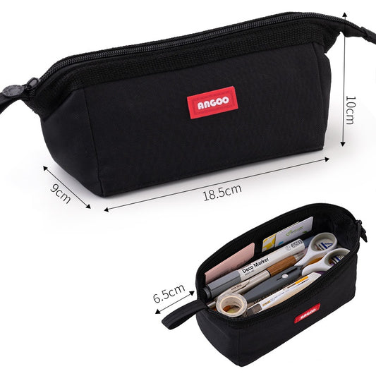 Angoo Canvas Pencil Case Stationery Organizer – Holds 40+ Pens