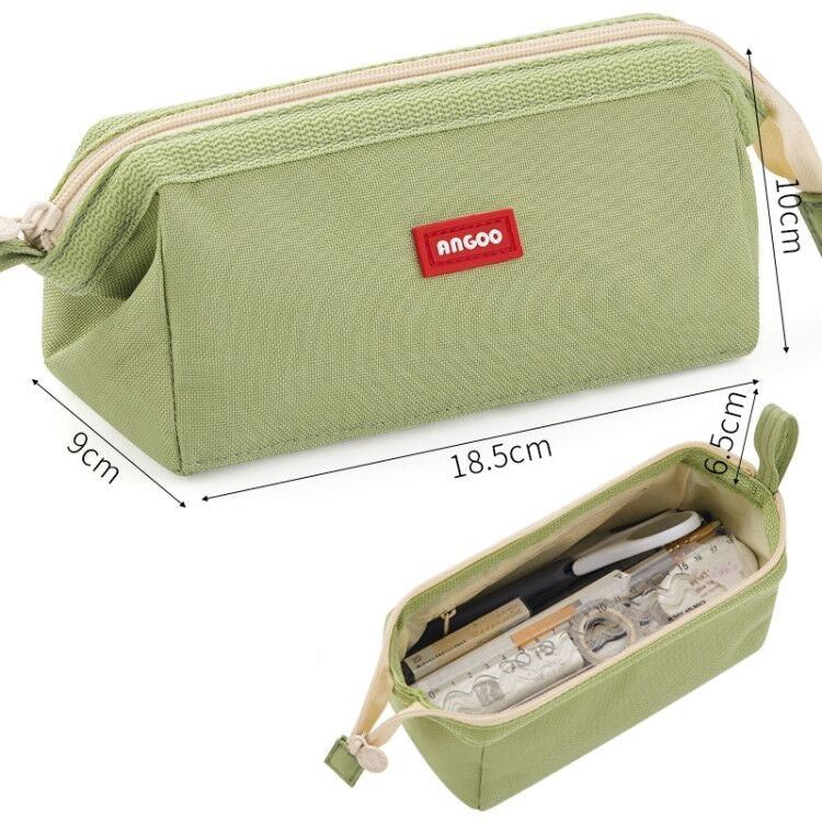 Angoo Canvas Pencil Case Stationery Organizer – Holds 40+ Pens