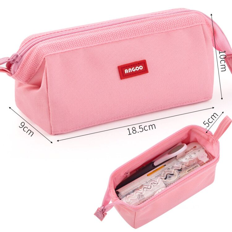Angoo Canvas Pencil Case Stationery Organizer – Holds 40+ Pens