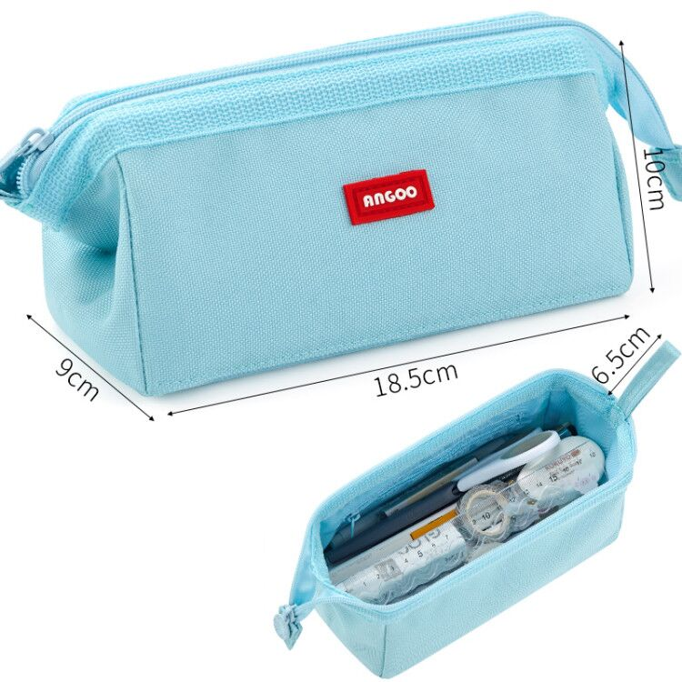 Angoo Canvas Pencil Case Stationery Organizer – Holds 40+ Pens