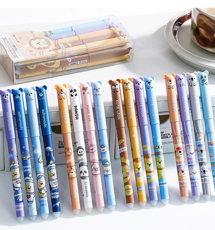 Animal Zoo Erasable Gel Pens 0.5mm Set of 16