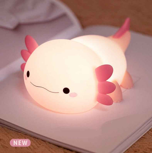 Pink Axolotl Silicone LED Night Light for Kids